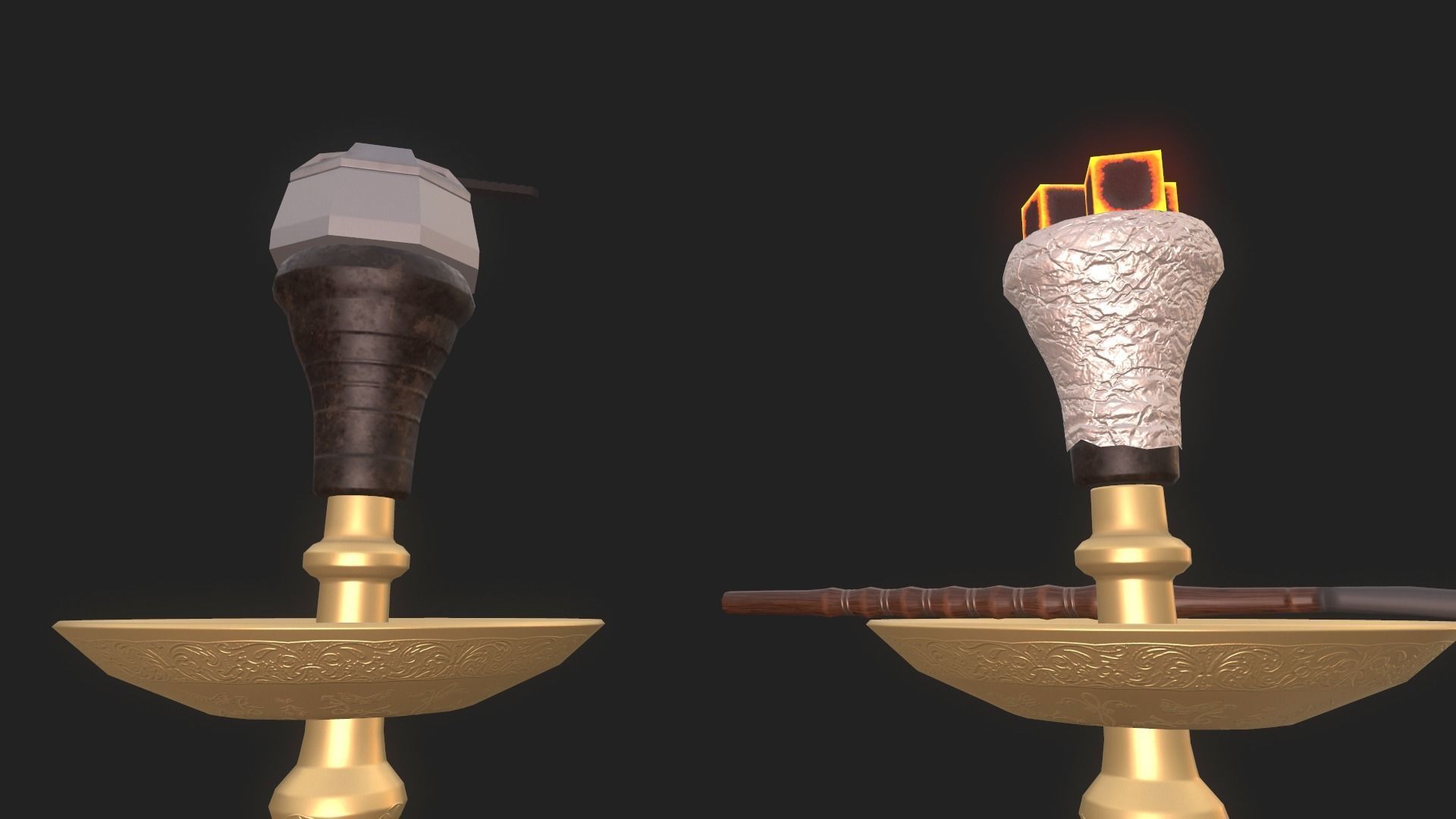 Hookah pbr pack low-poly Low-poly 3D model_10