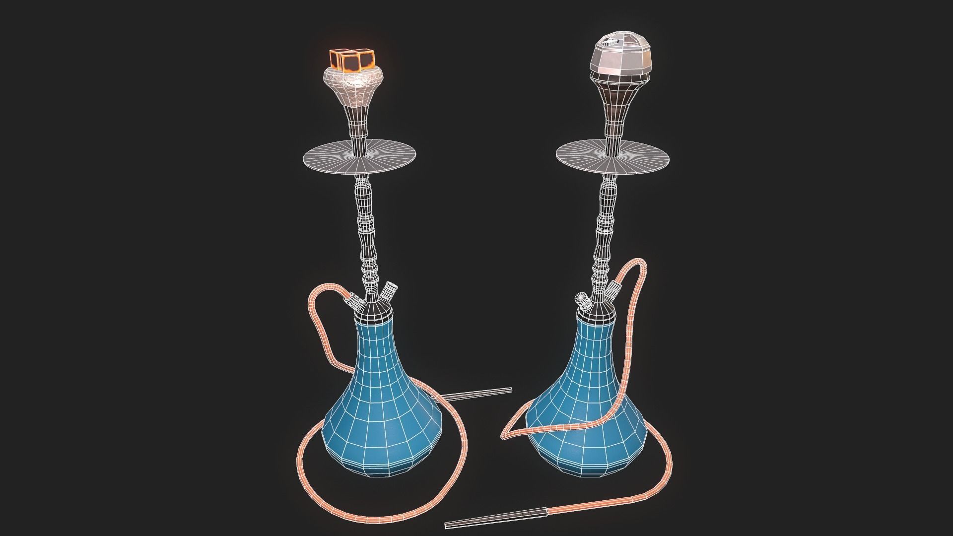 Hookah pbr pack low-poly Low-poly 3D model_13