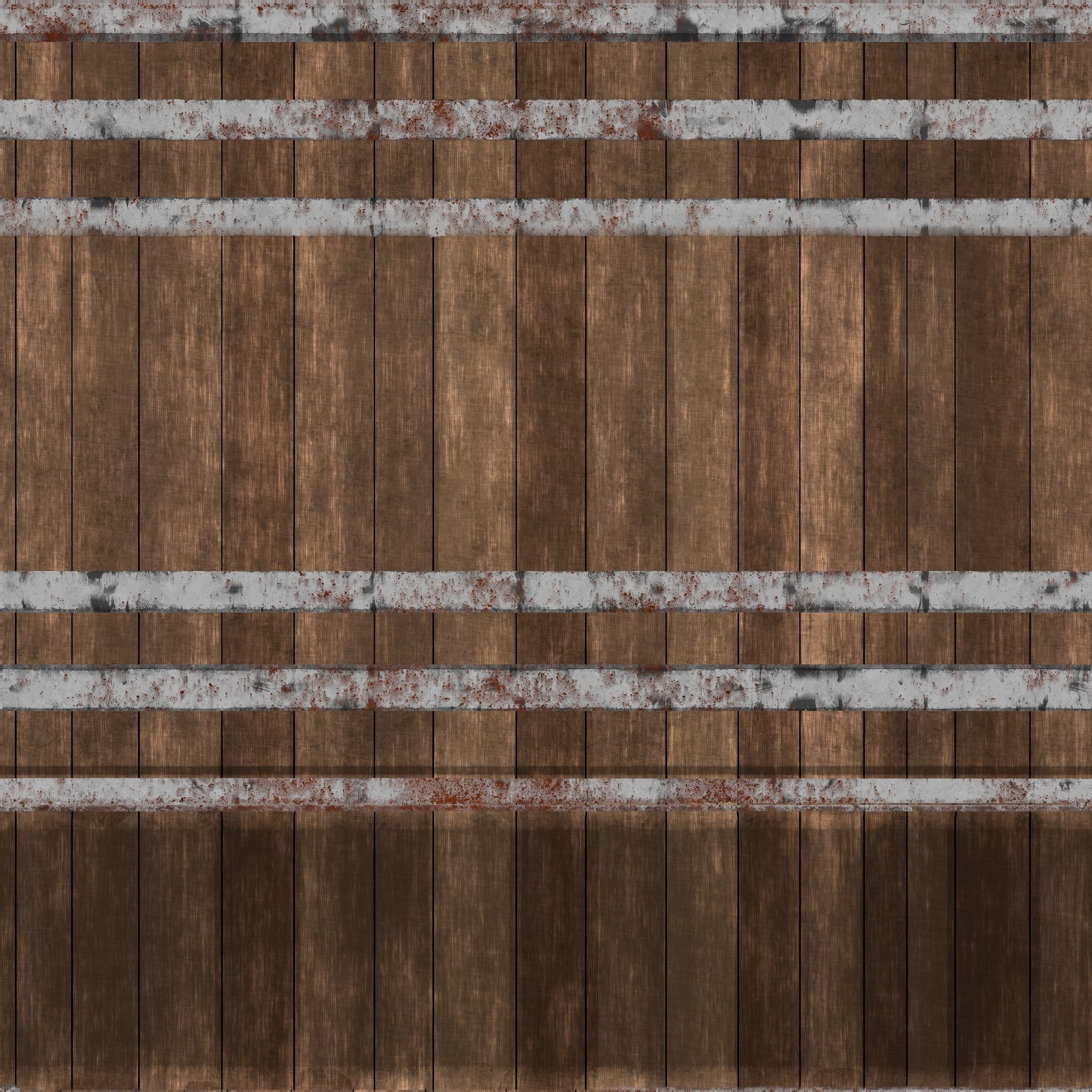 Wooden Barrel Low-poly 3D model_5