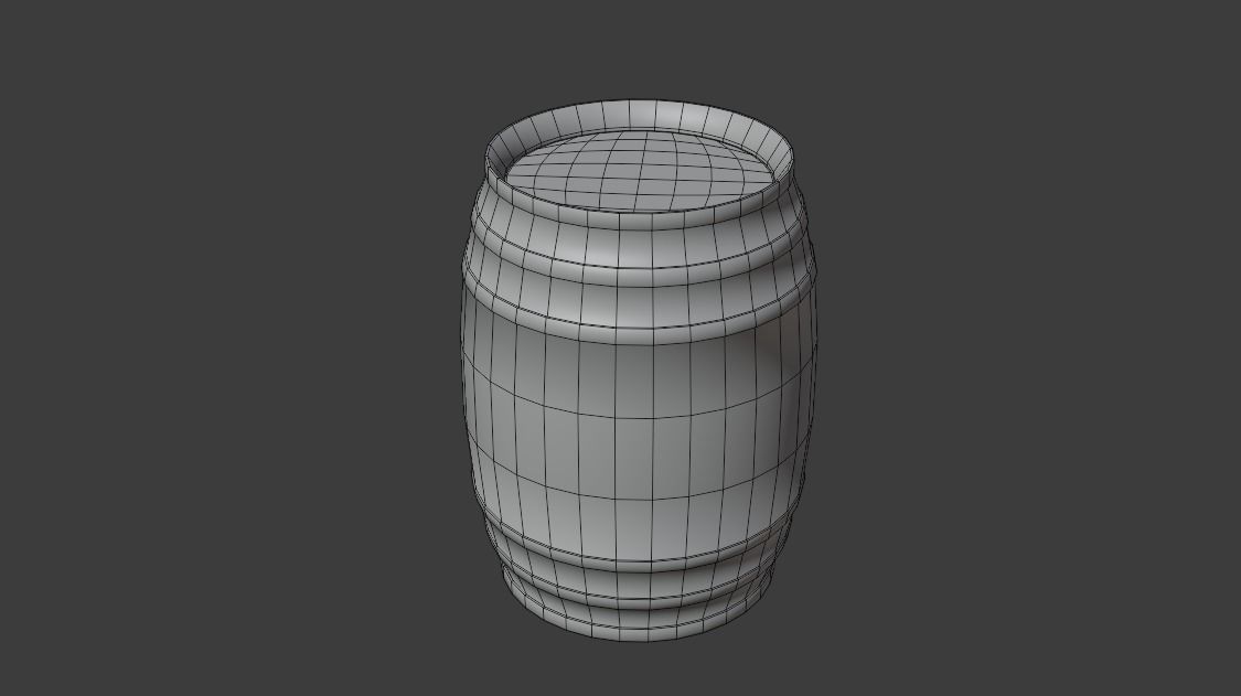 Wooden Barrel Low-poly 3D model_4