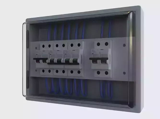 BOX FUSE - Circuit Breaker Low-poly 3D model