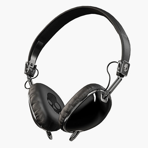 Skullcandy Navigator Black headphones Low-poly 3D model