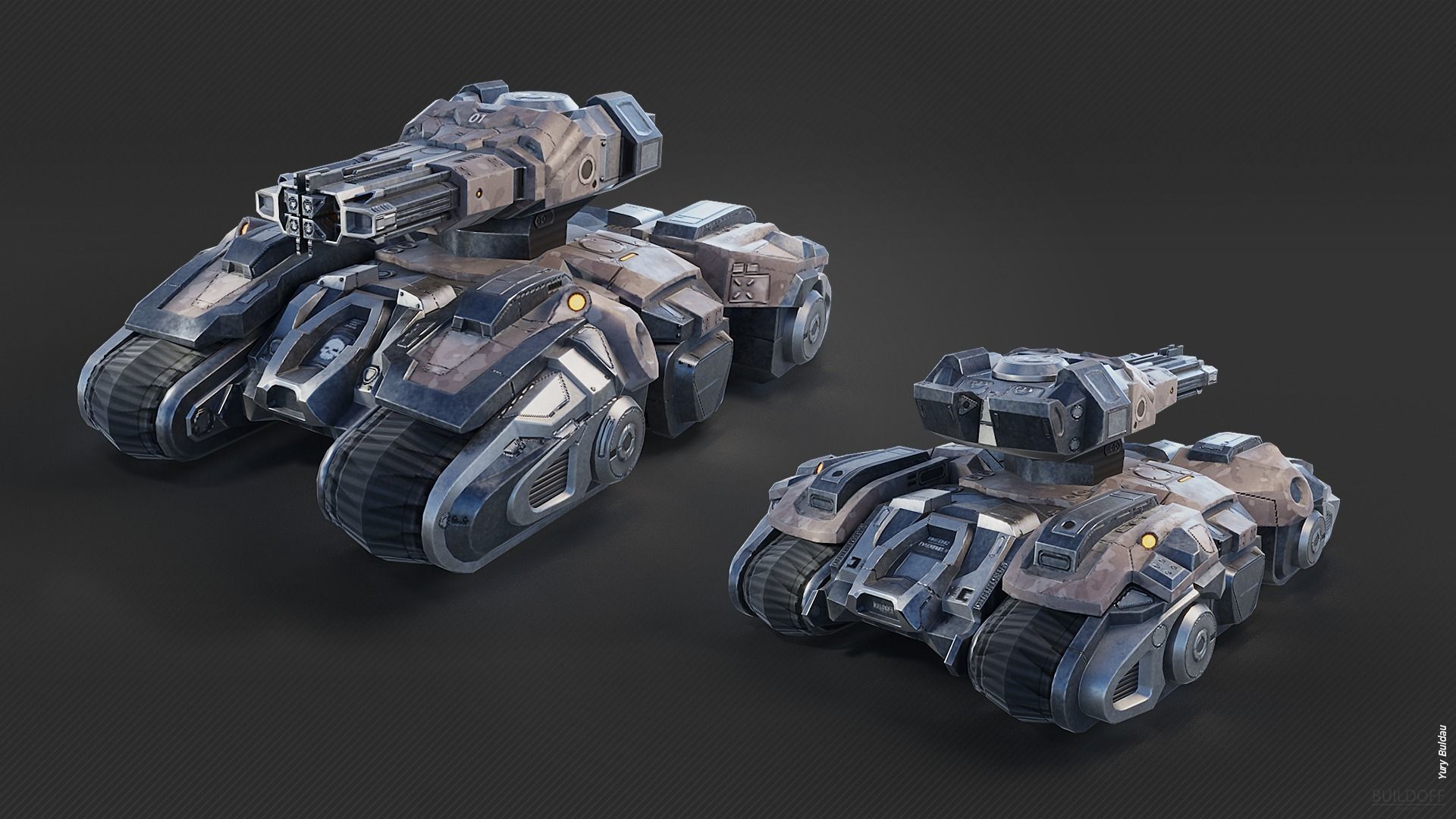 Sci-fi tank by starcraft concept Low-poly 3D model_2
