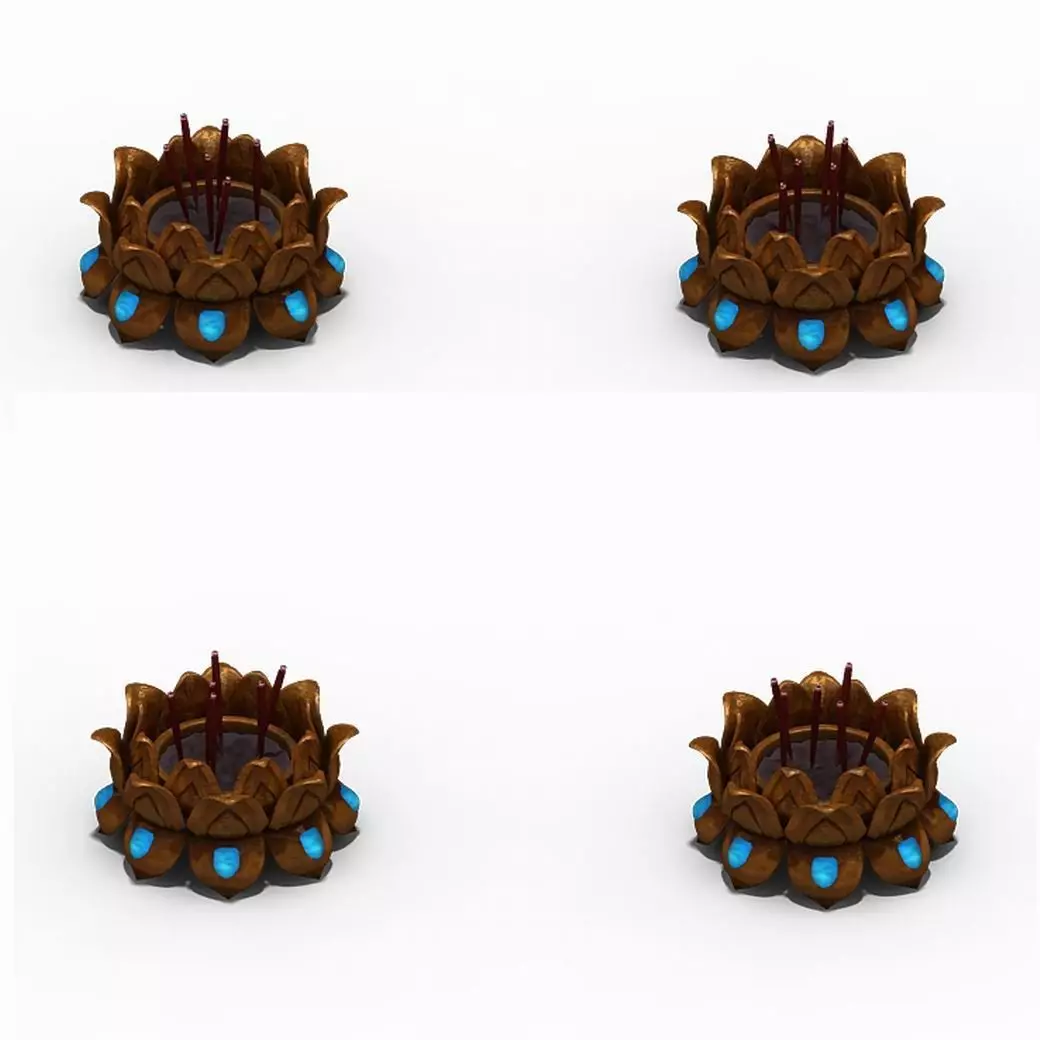 Lee pagoda - lotus worship censer 3D model_0
