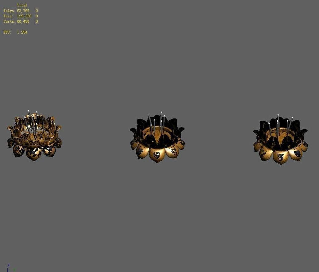 Lee pagoda - lotus worship censer 3D model_3