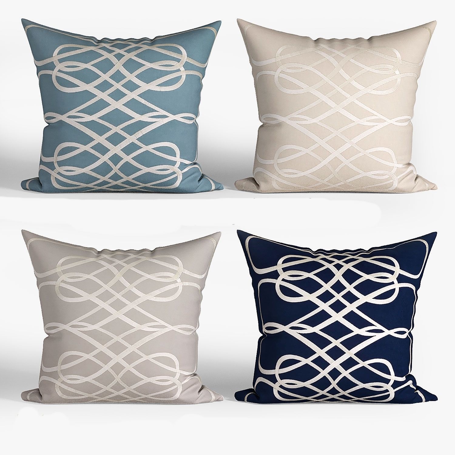 25 Decorative set pillow Low-poly 3D model_19