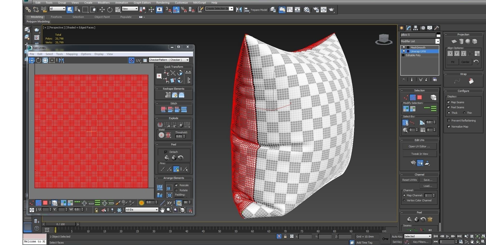 25 Decorative set pillow Low-poly 3D model_28