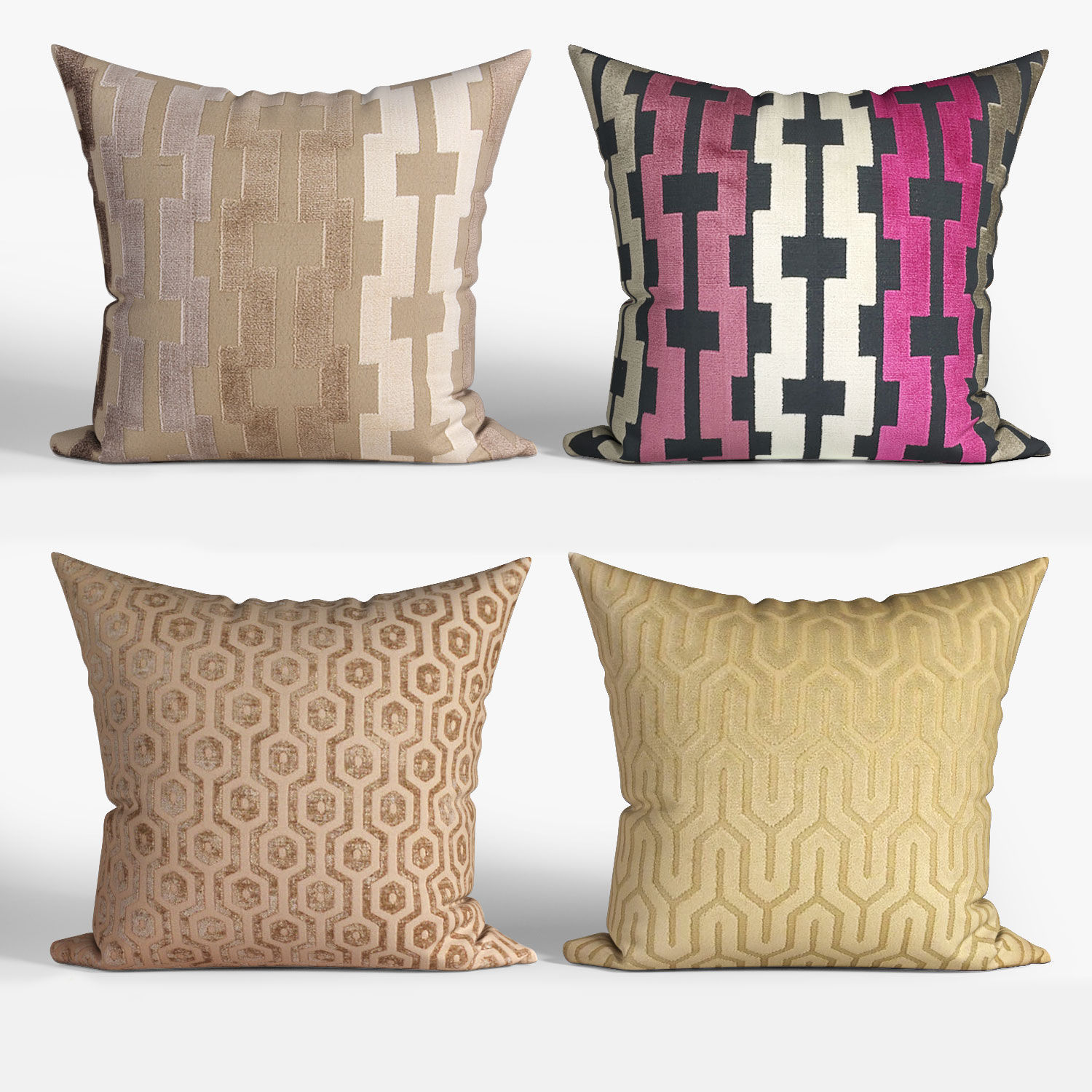 25 Decorative set pillow Low-poly 3D model_9