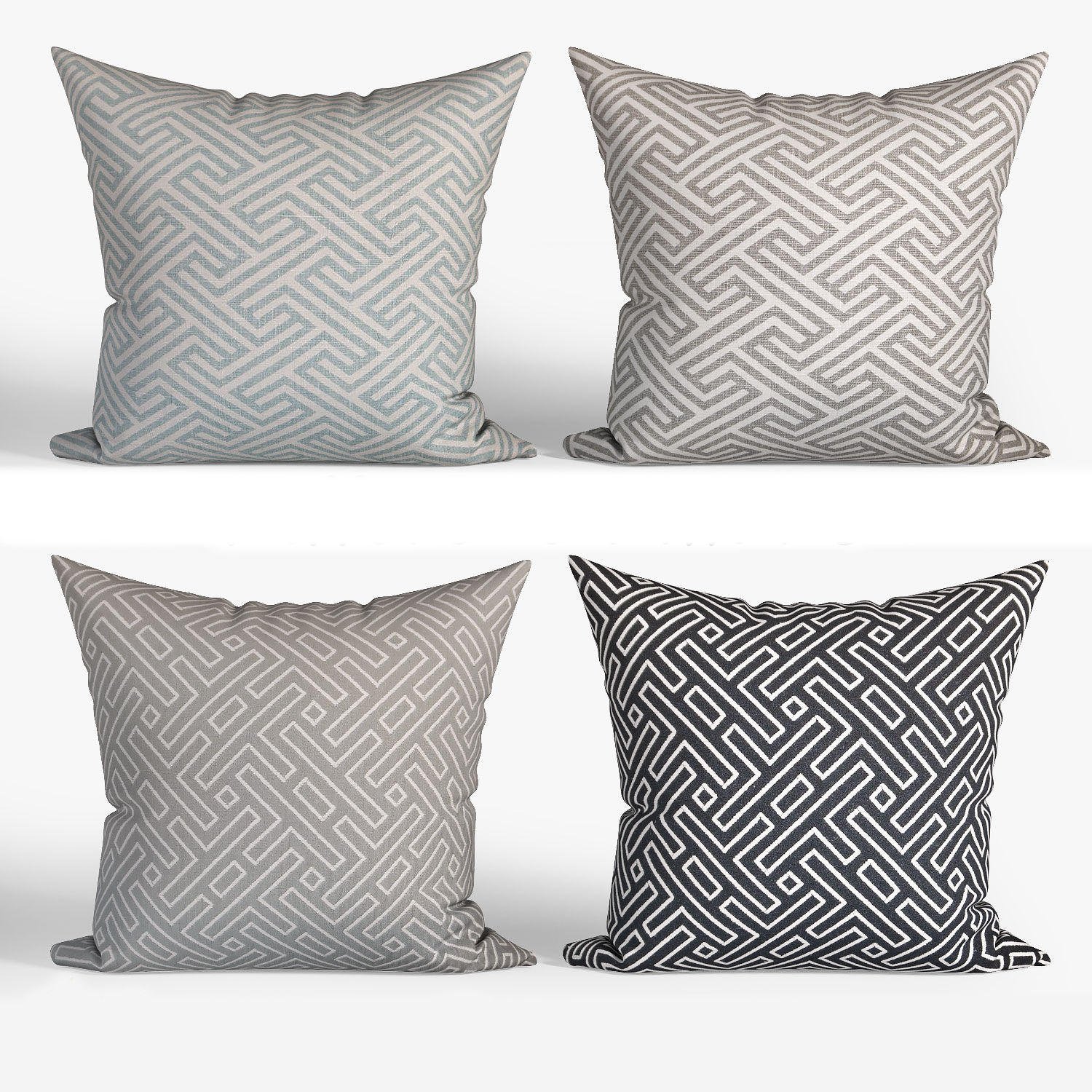 25 Decorative set pillow Low-poly 3D model_10