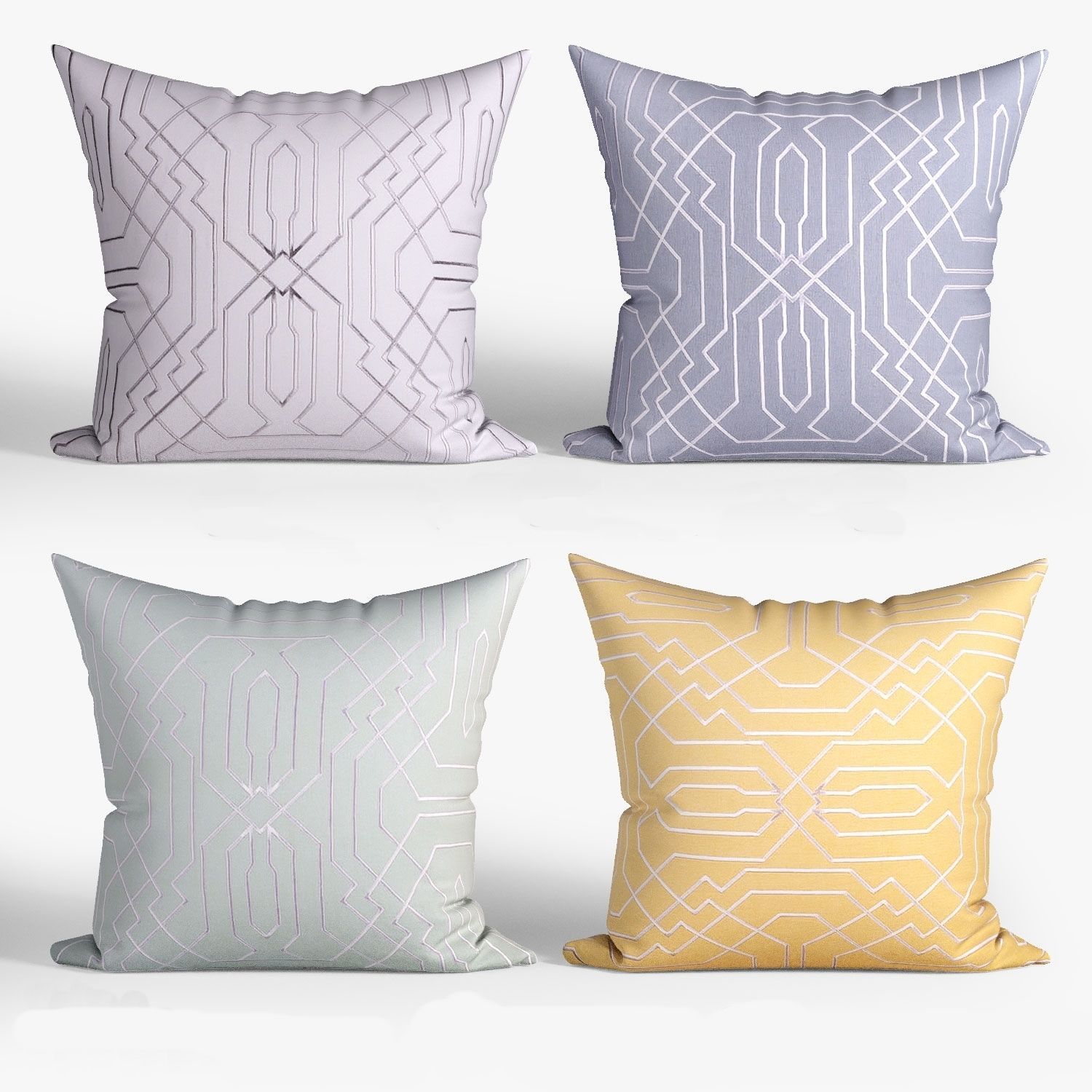 25 Decorative set pillow Low-poly 3D model_25