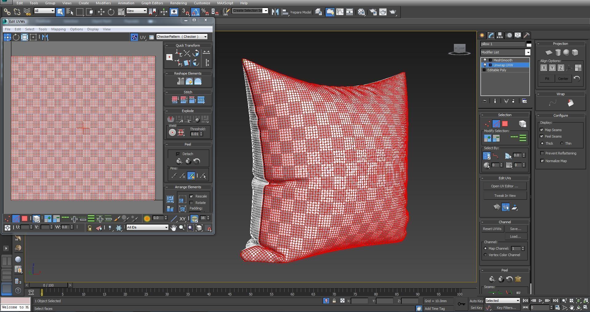 25 Decorative set pillow Low-poly 3D model_26