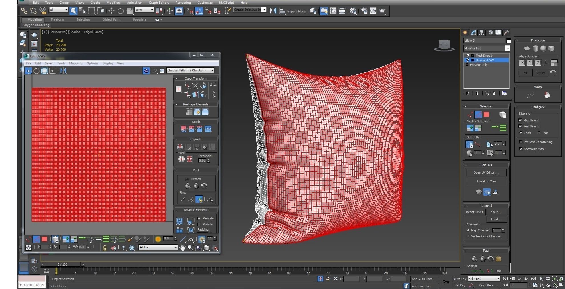 25 Decorative set pillow Low-poly 3D model_27