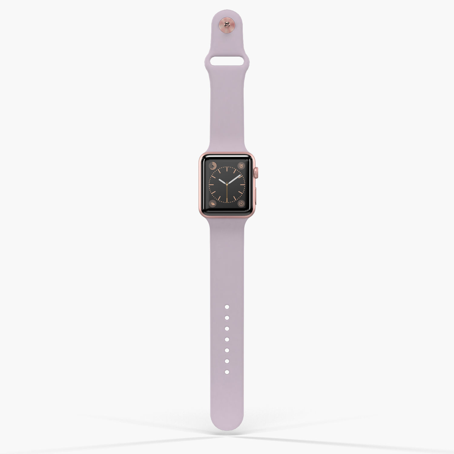 Apple Watch Rose Gold Aluminum Case Lavender Sport Band Low-poly 3D model_12