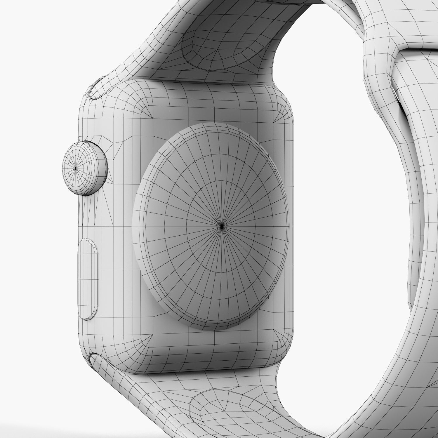 Apple Watch Rose Gold Aluminum Case Lavender Sport Band Low-poly 3D model_19