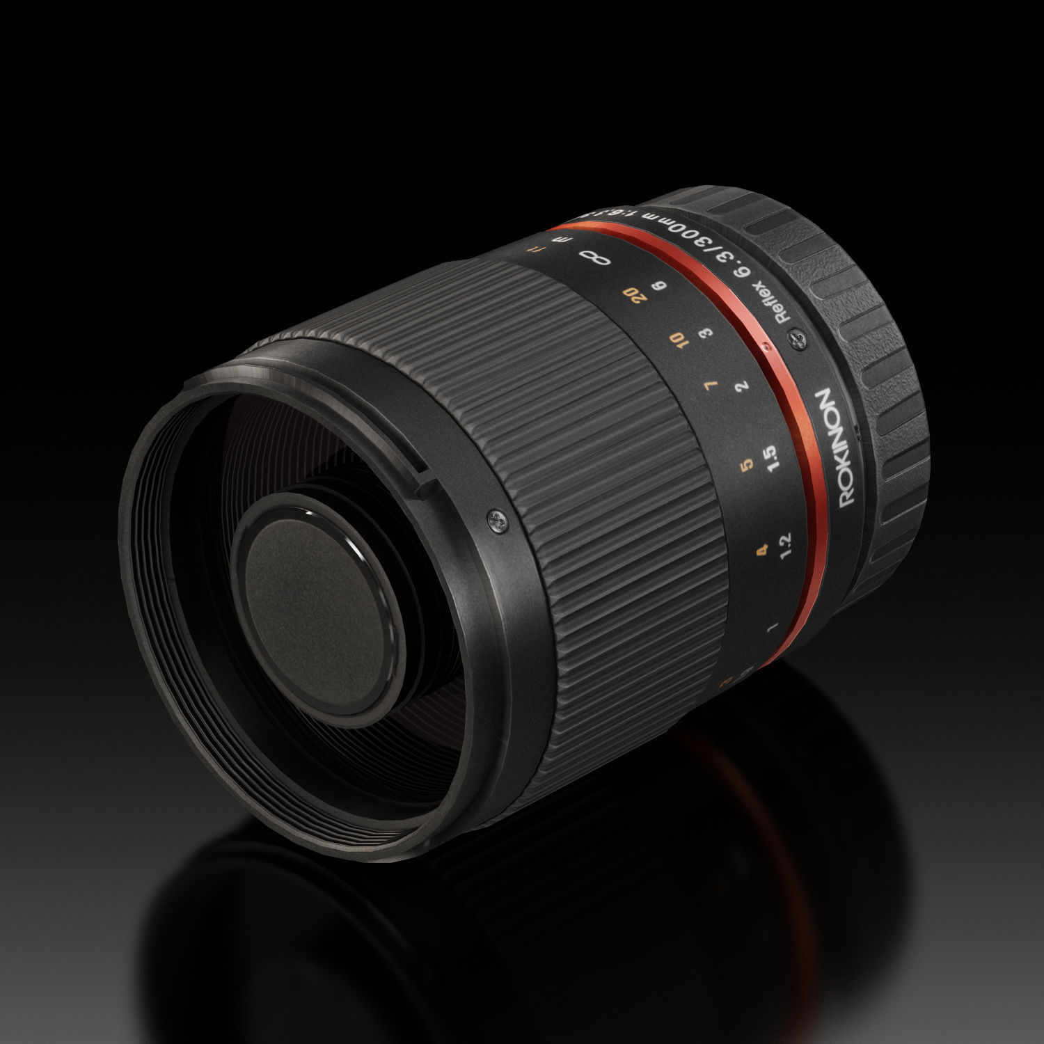 Rokinon Reflex 300mm f6-3 ED UMC CS Lens Low-poly 3D model_2