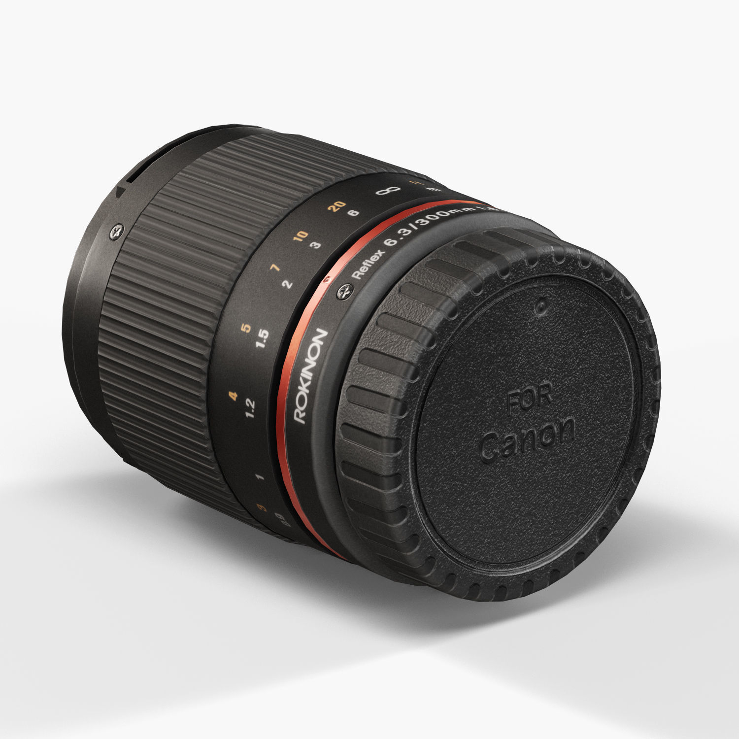Rokinon Reflex 300mm f6-3 ED UMC CS Lens Low-poly 3D model_6
