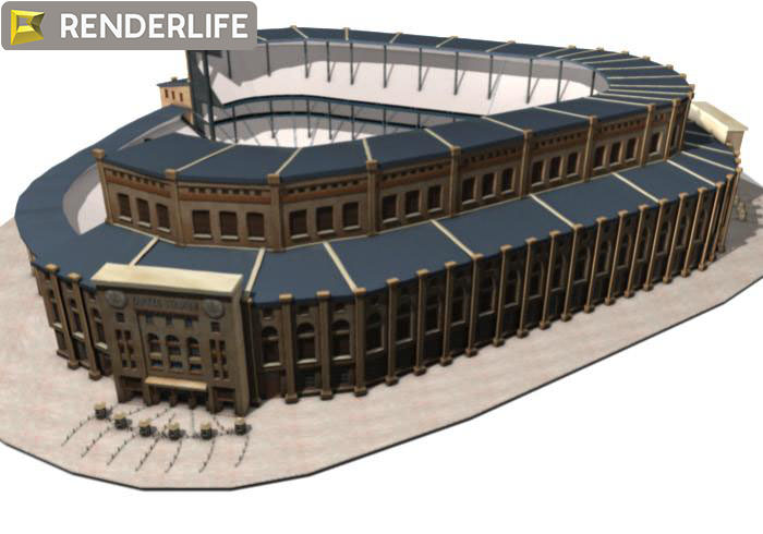 Yankee stadium exterior 3D model_7