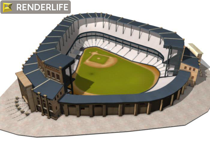 Yankee stadium exterior 3D model_4