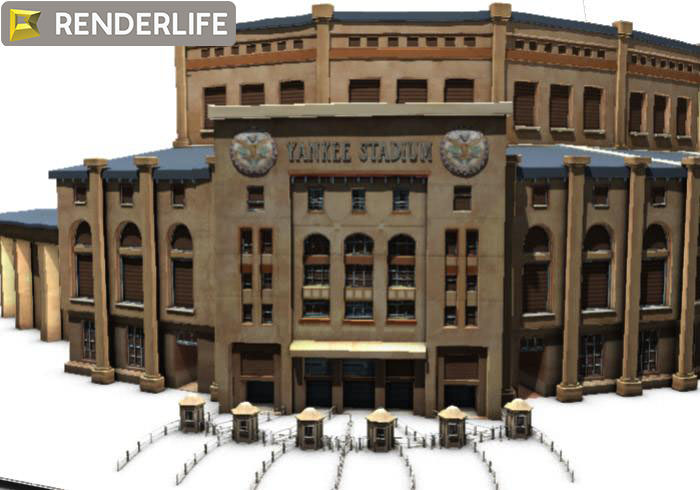 Yankee stadium exterior 3D model_3