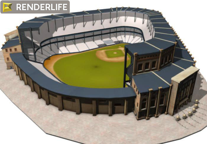 Yankee stadium exterior 3D model_6