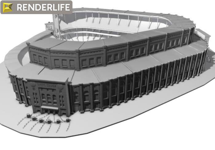 Yankee stadium exterior 3D model_2