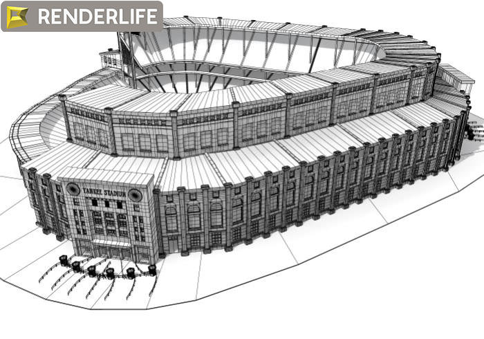 Yankee stadium exterior 3D model_5