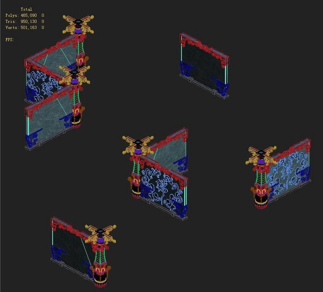 Lei Fengta - fifth floor partition wall 3D model_3
