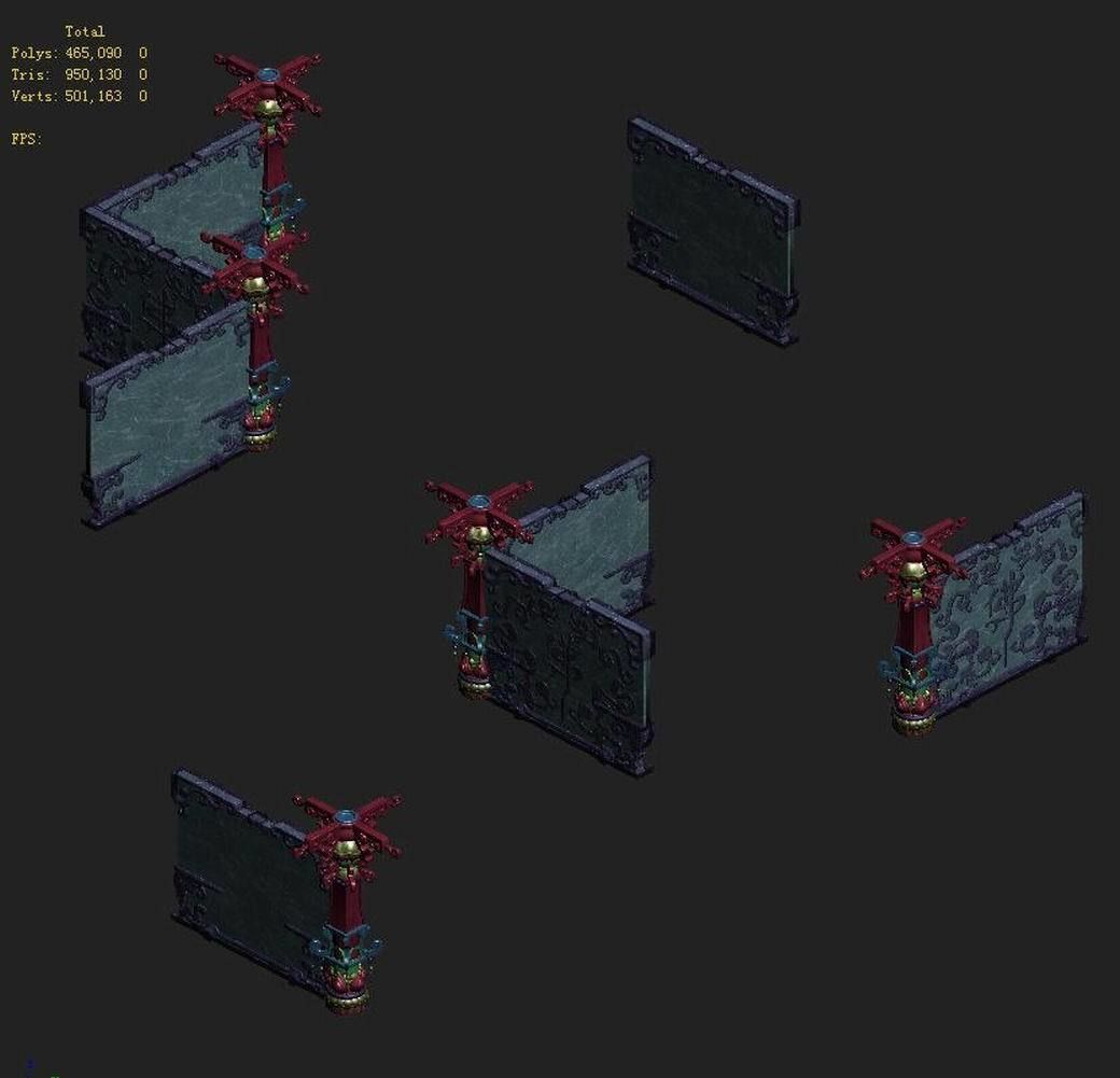 Lei Fengta - fifth floor partition wall 3D model_2