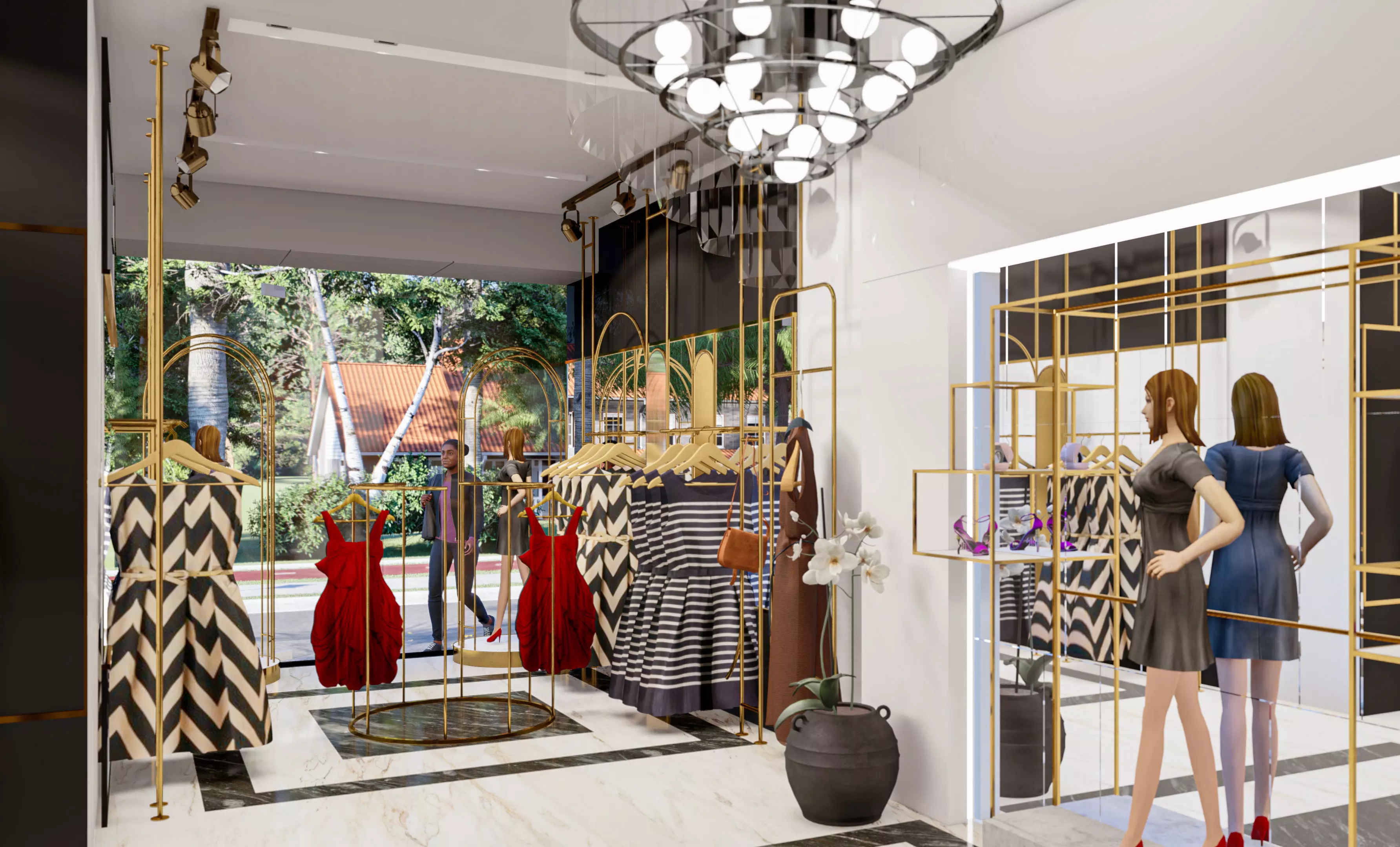 Woman Dresses Fashion Store - Boutique Shop 3D model
