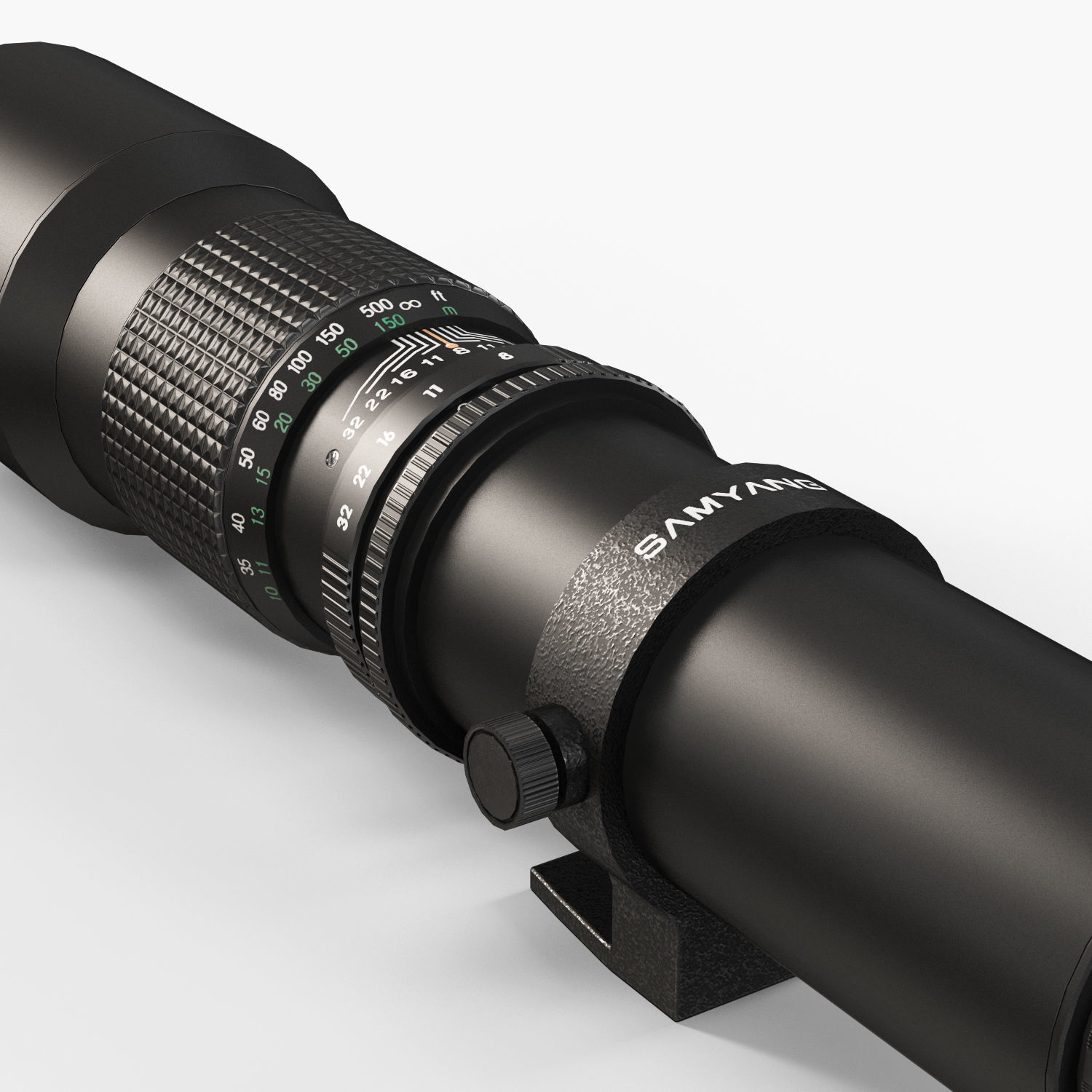 Samyang 500mm f8-0 Manual Focus Telephoto T-Mount Lens Low-poly 3D model_7