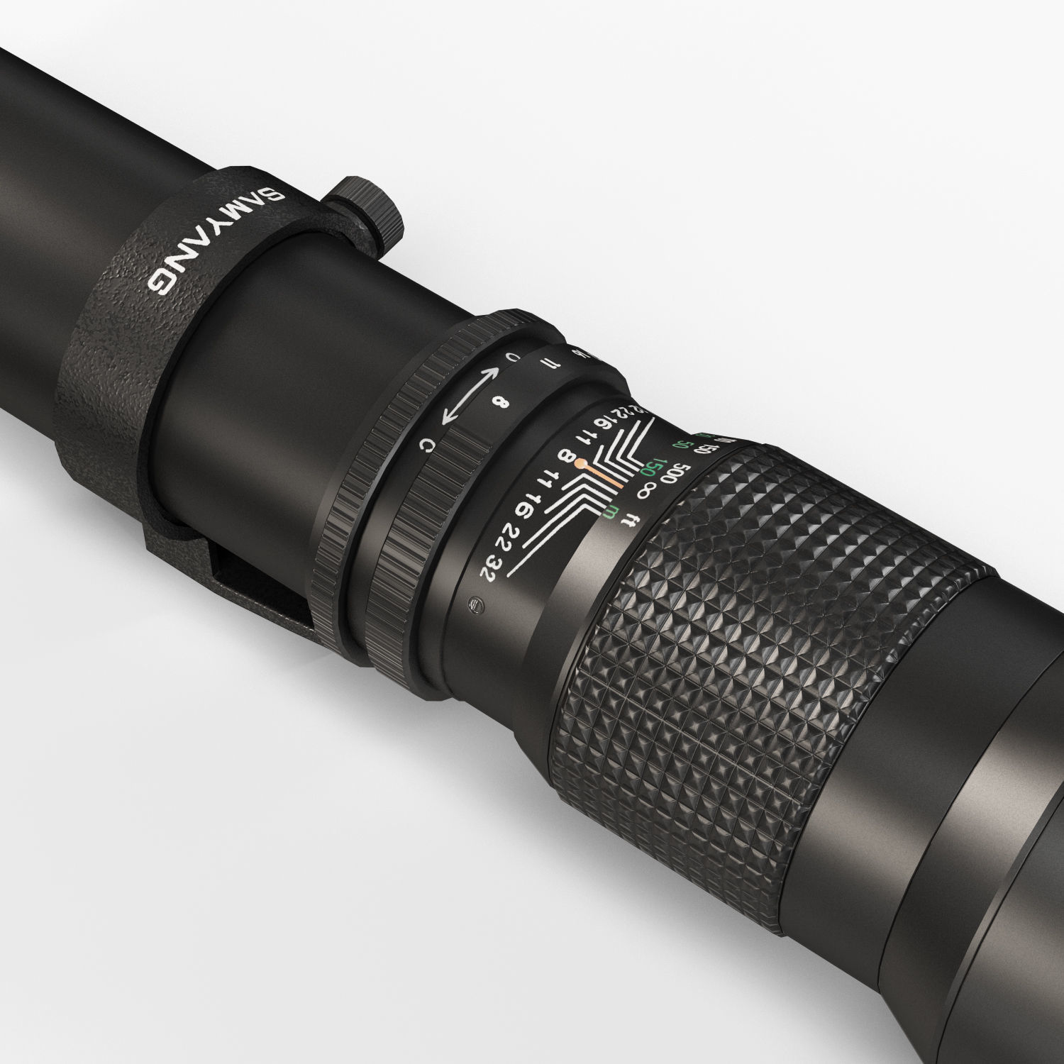 Samyang 500mm f8-0 Manual Focus Telephoto T-Mount Lens Low-poly 3D model_8