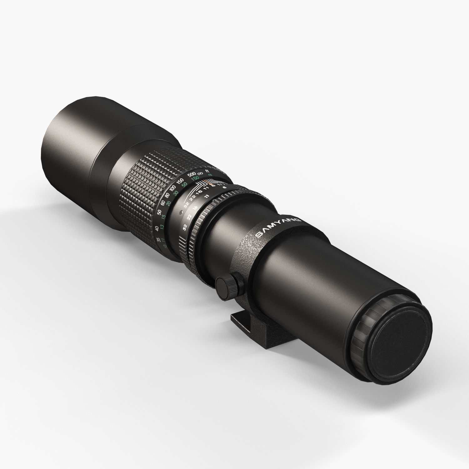 Samyang 500mm f8-0 Manual Focus Telephoto T-Mount Lens Low-poly 3D model_6