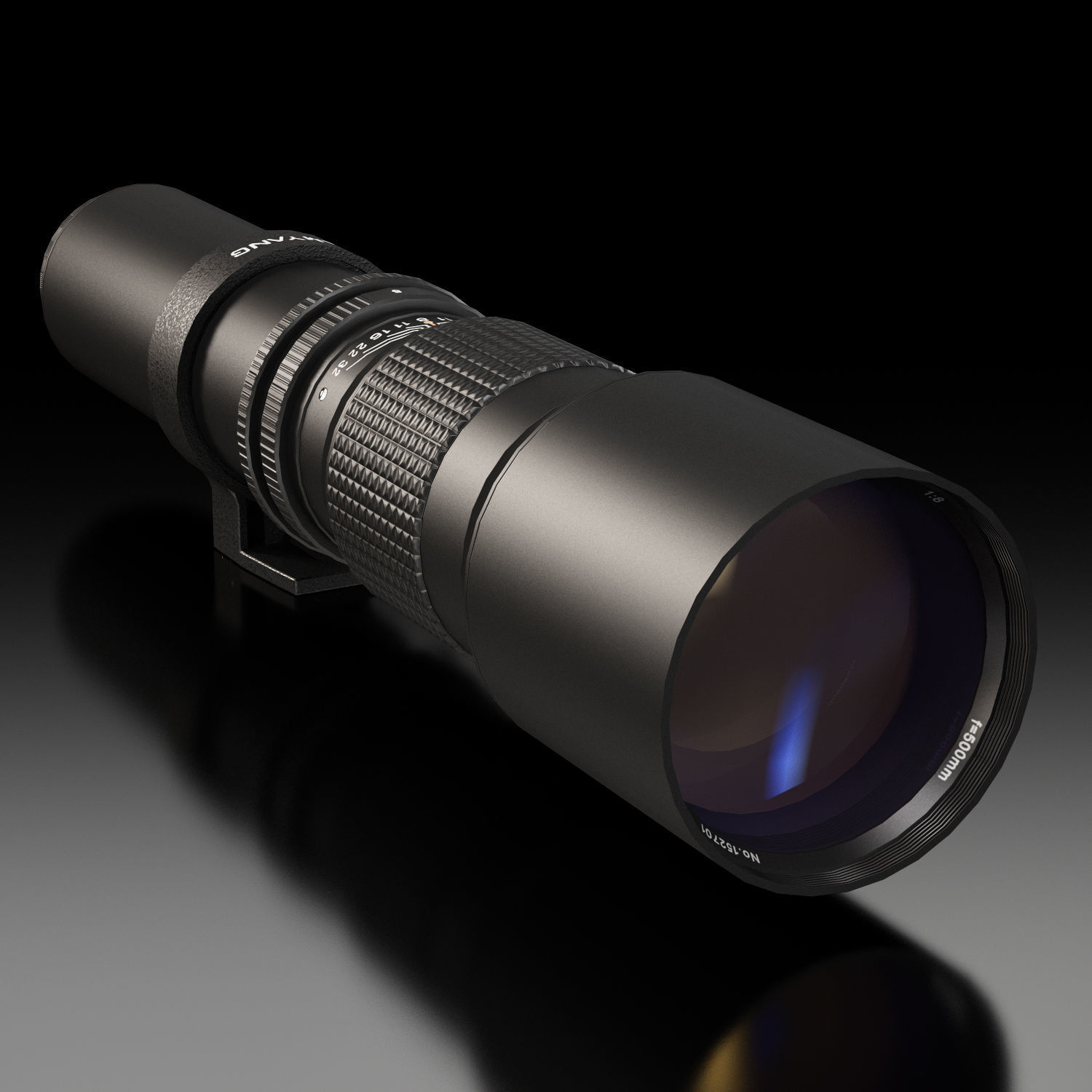 Samyang 500mm f8-0 Manual Focus Telephoto T-Mount Lens Low-poly 3D model_2