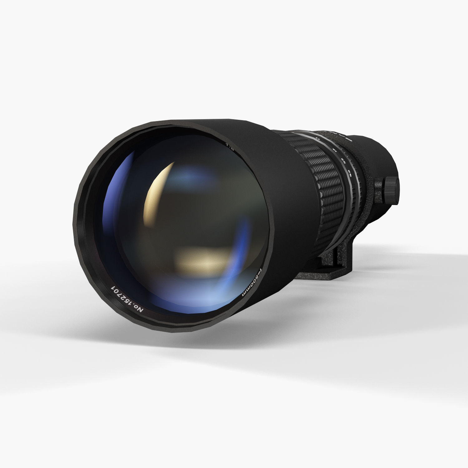 Samyang 500mm f8-0 Manual Focus Telephoto T-Mount Lens Low-poly 3D model_4