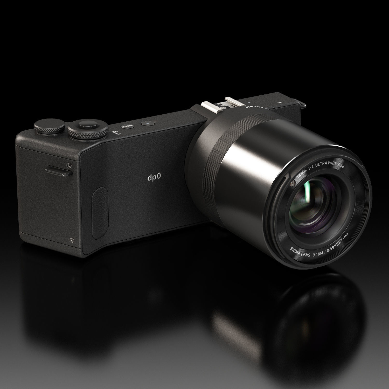 Sigma dp0 Quattro bridge digital camera Low-poly 3D model_2