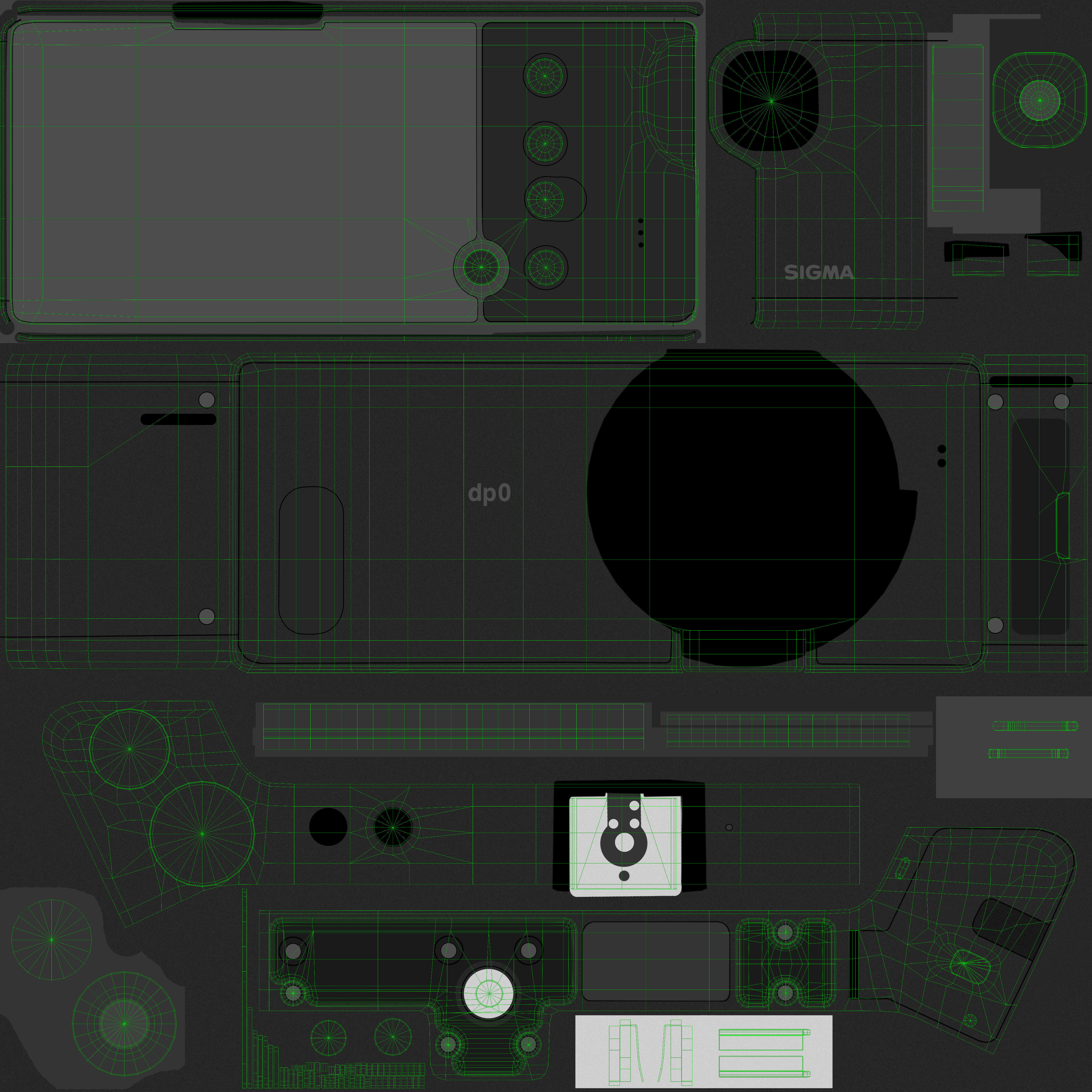 Sigma dp0 Quattro bridge digital camera Low-poly 3D model_17