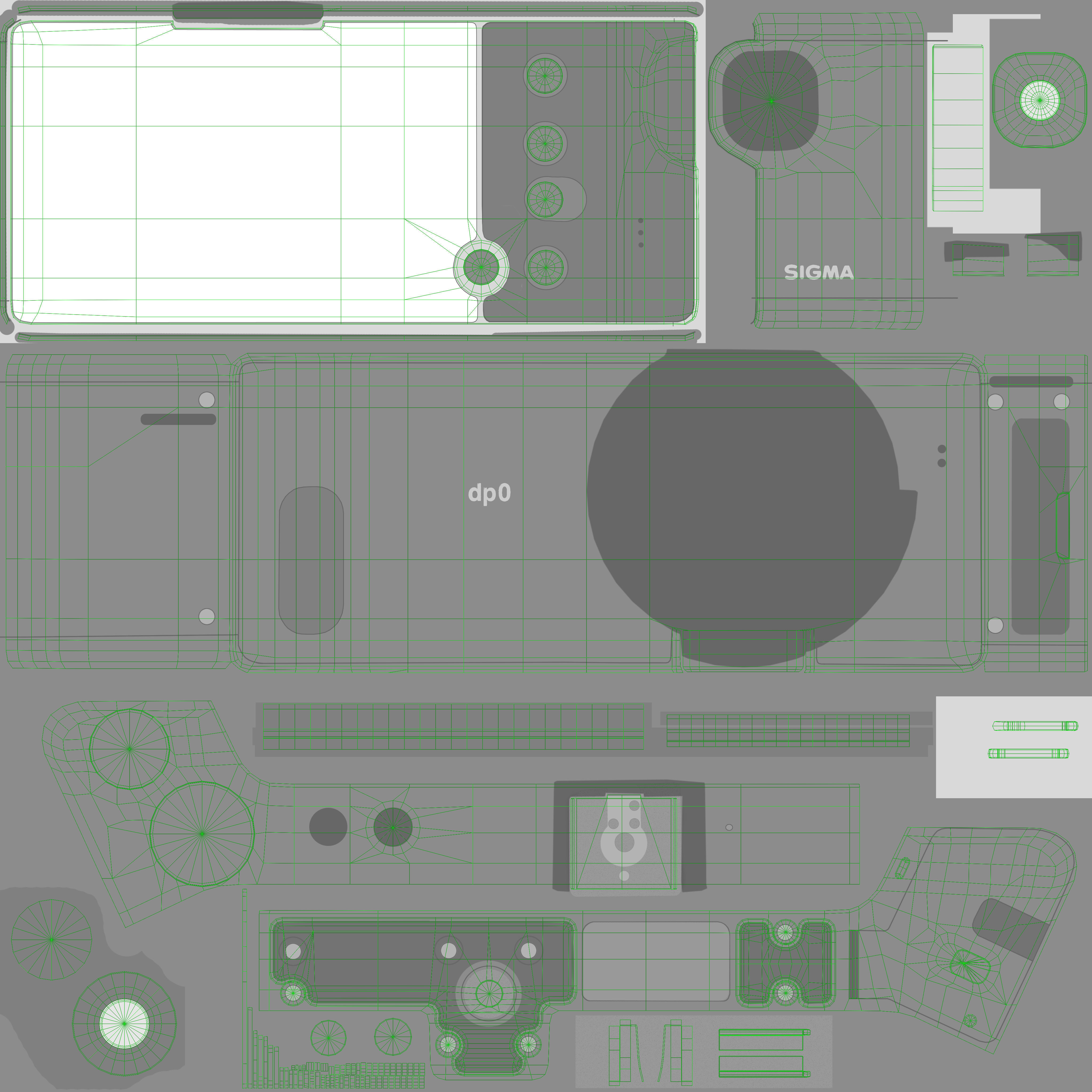 Sigma dp0 Quattro bridge digital camera Low-poly 3D model_18
