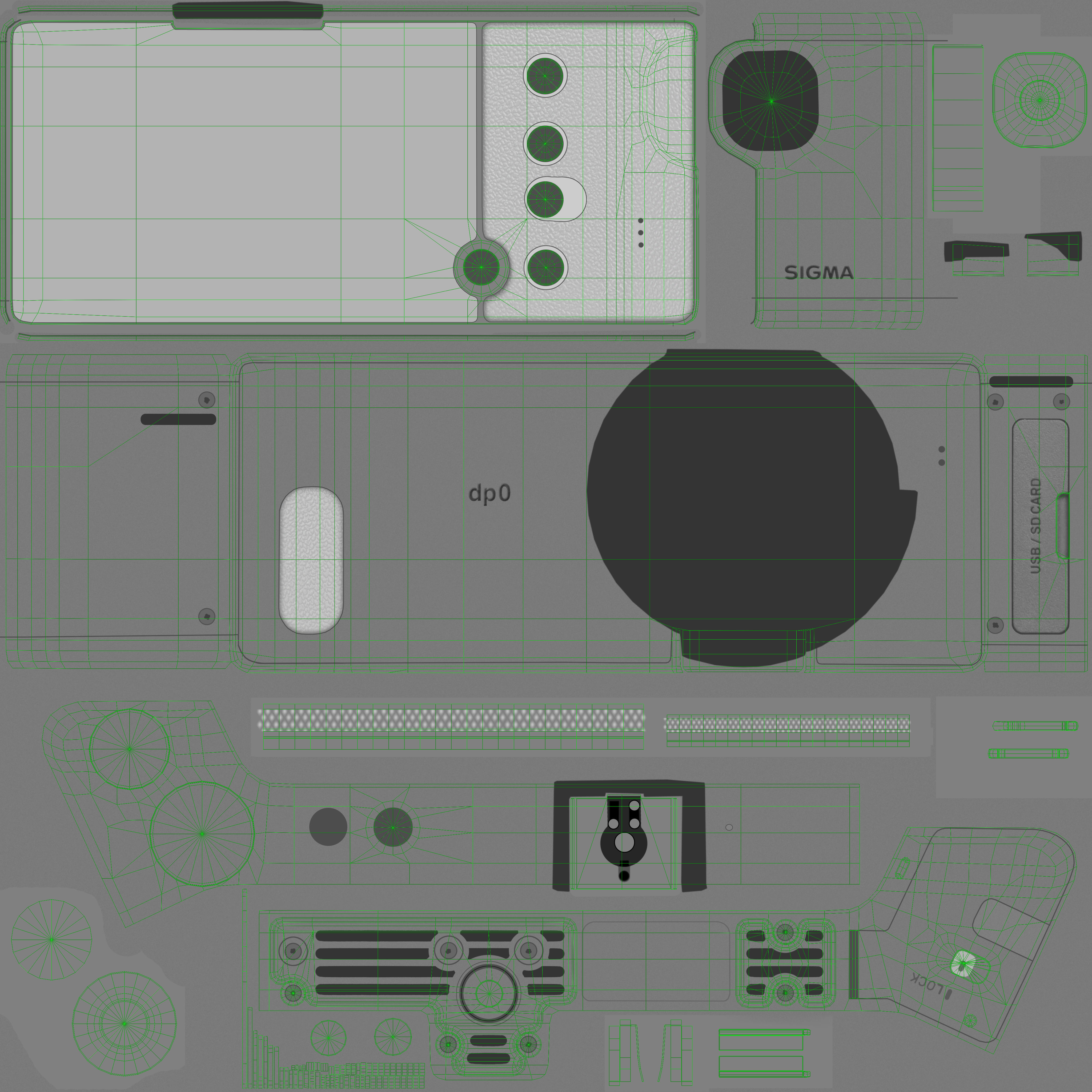 Sigma dp0 Quattro bridge digital camera Low-poly 3D model_19