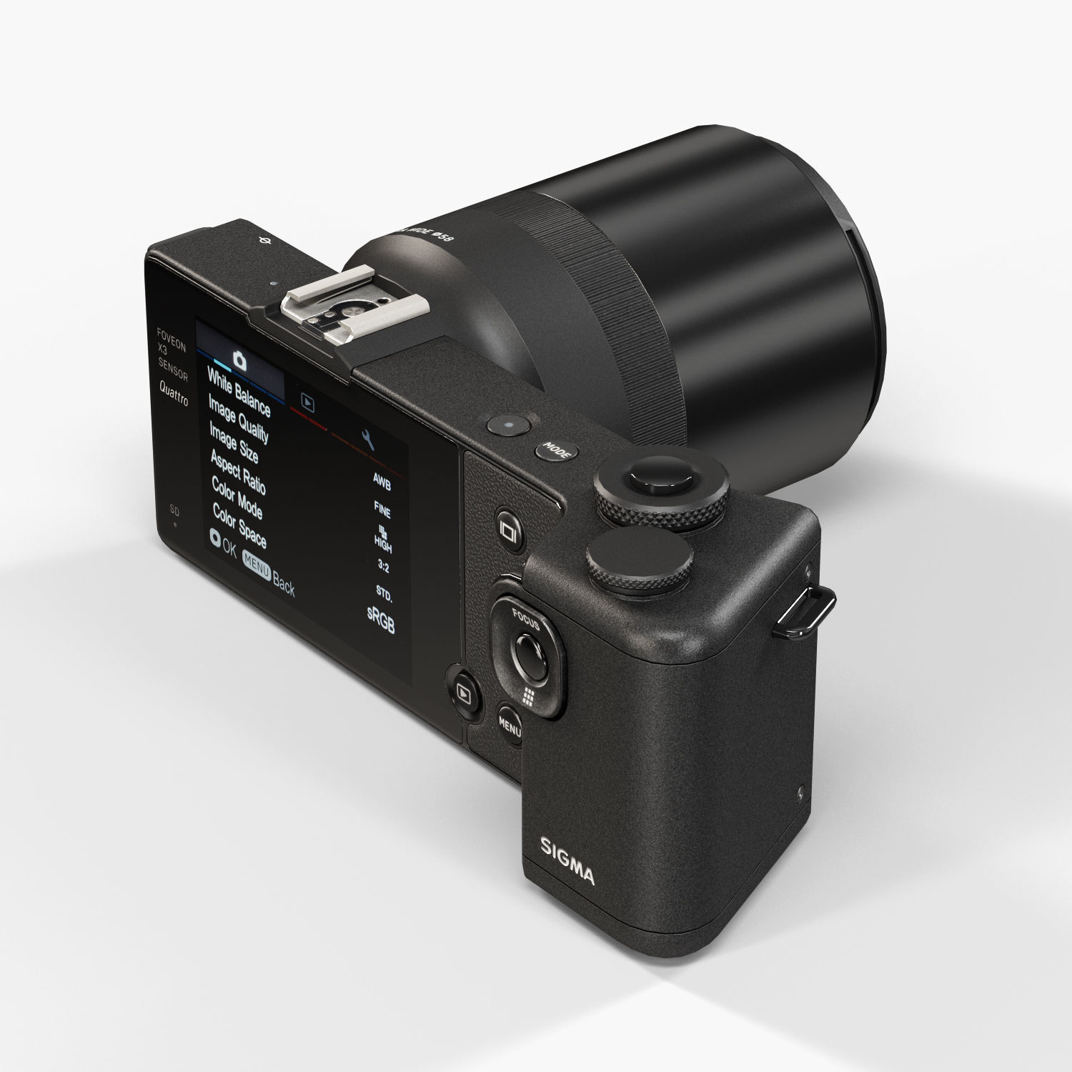 Sigma dp0 Quattro bridge digital camera Low-poly 3D model_9