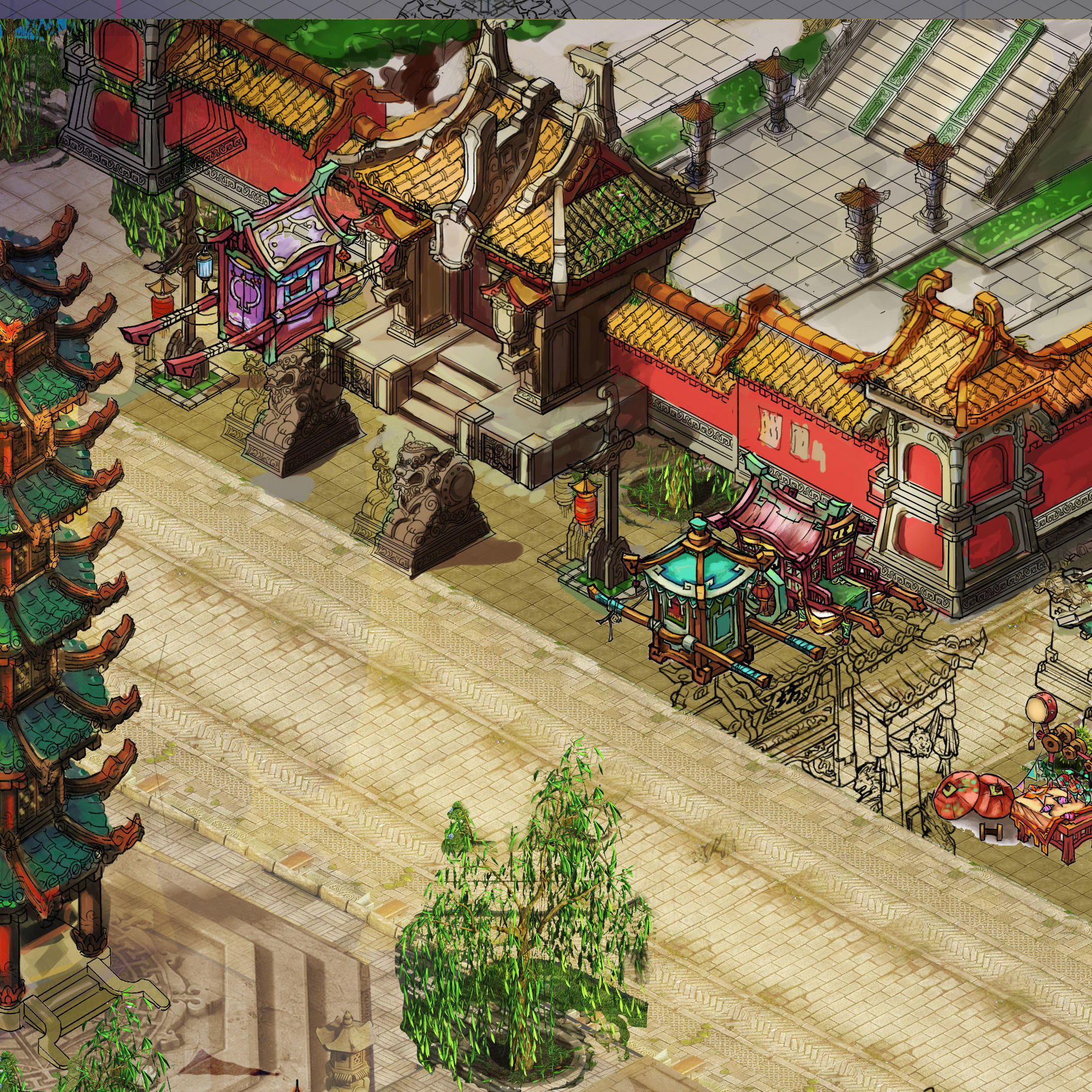 Lin an City - Dali Temple 01 3D model_2