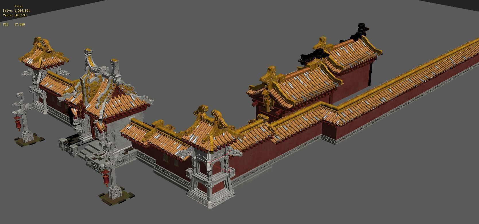 Lin an City - Dali Temple 01 3D model_3
