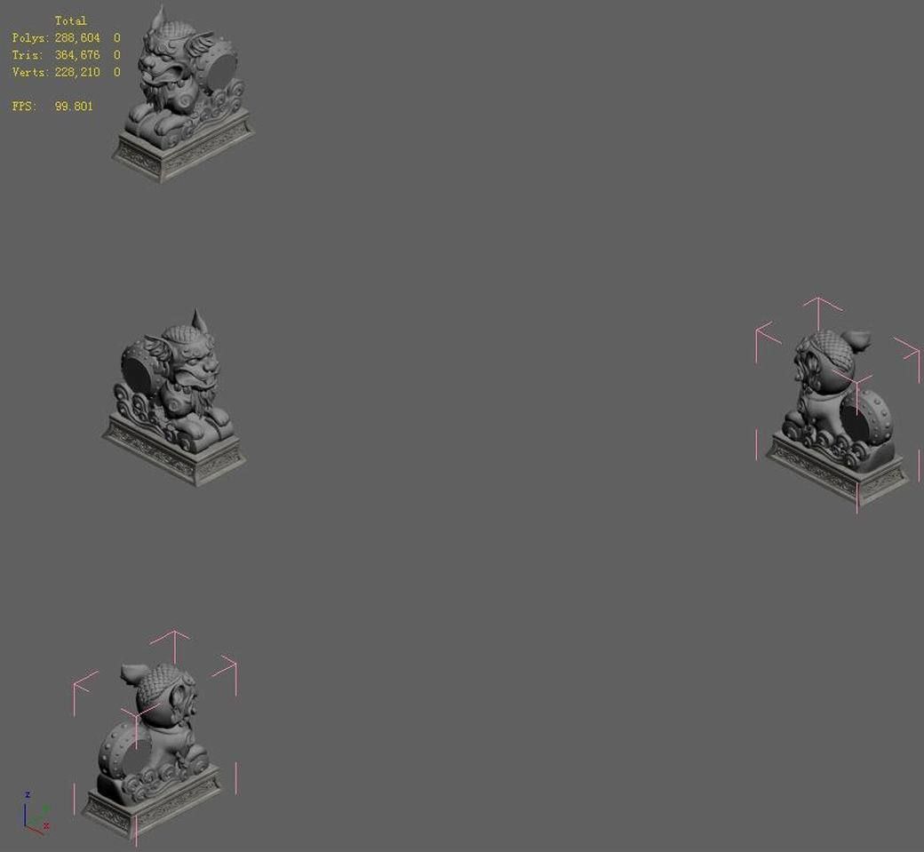 Lin an City - Dali Temple - Stone Lion 3D model_6