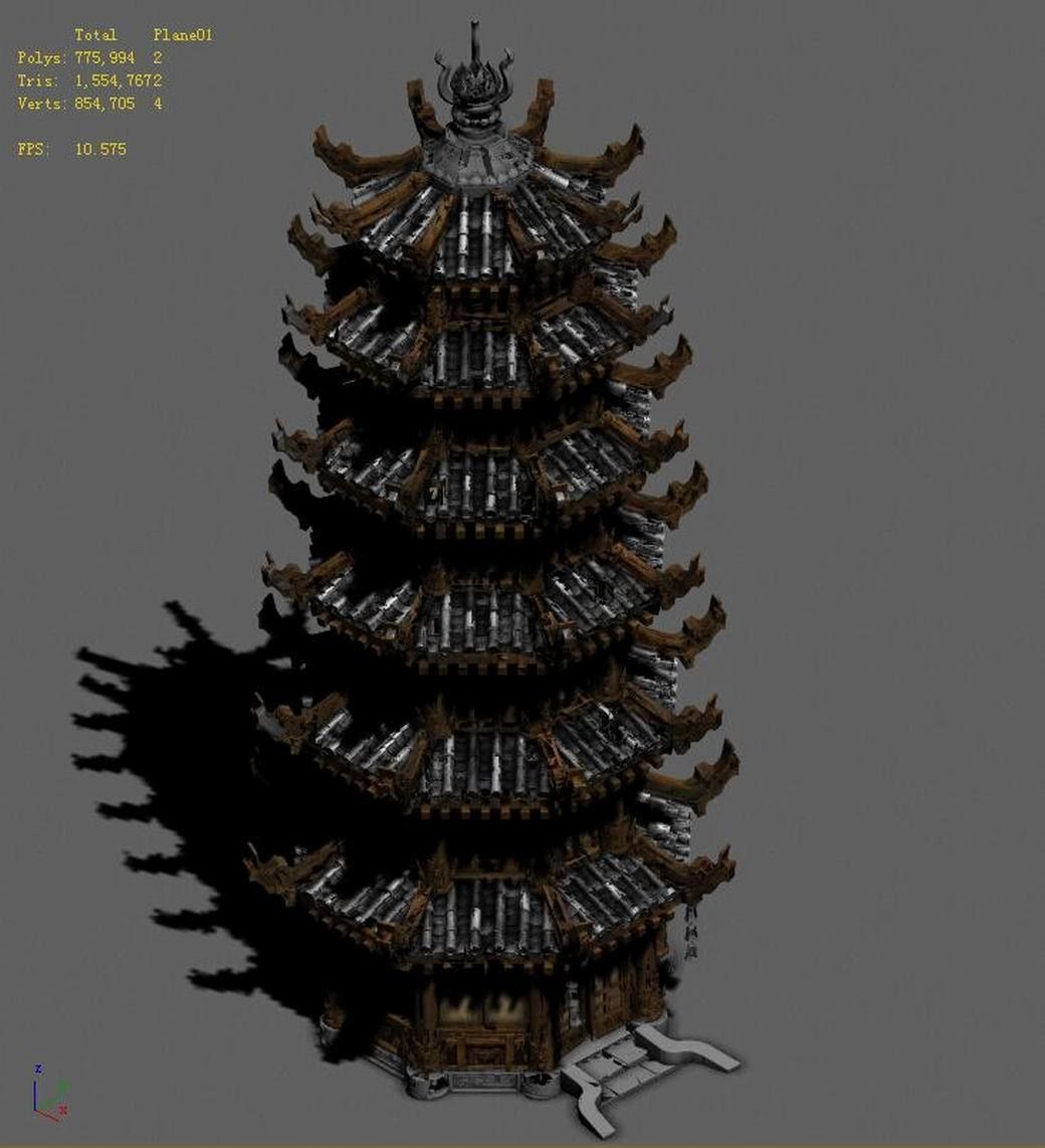Lin an City - Lei Fengta 3D model_3