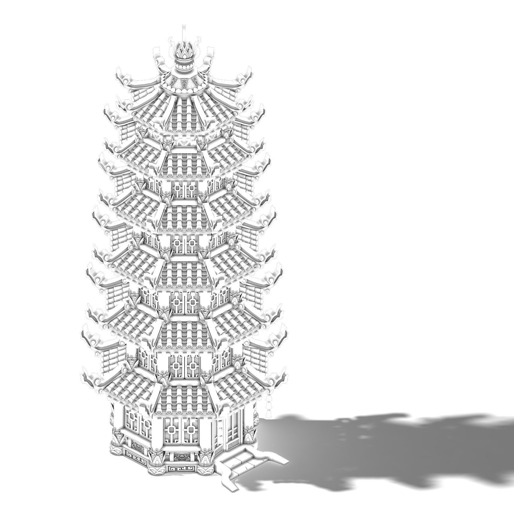 Lin an City - Lei Fengta 3D model_1