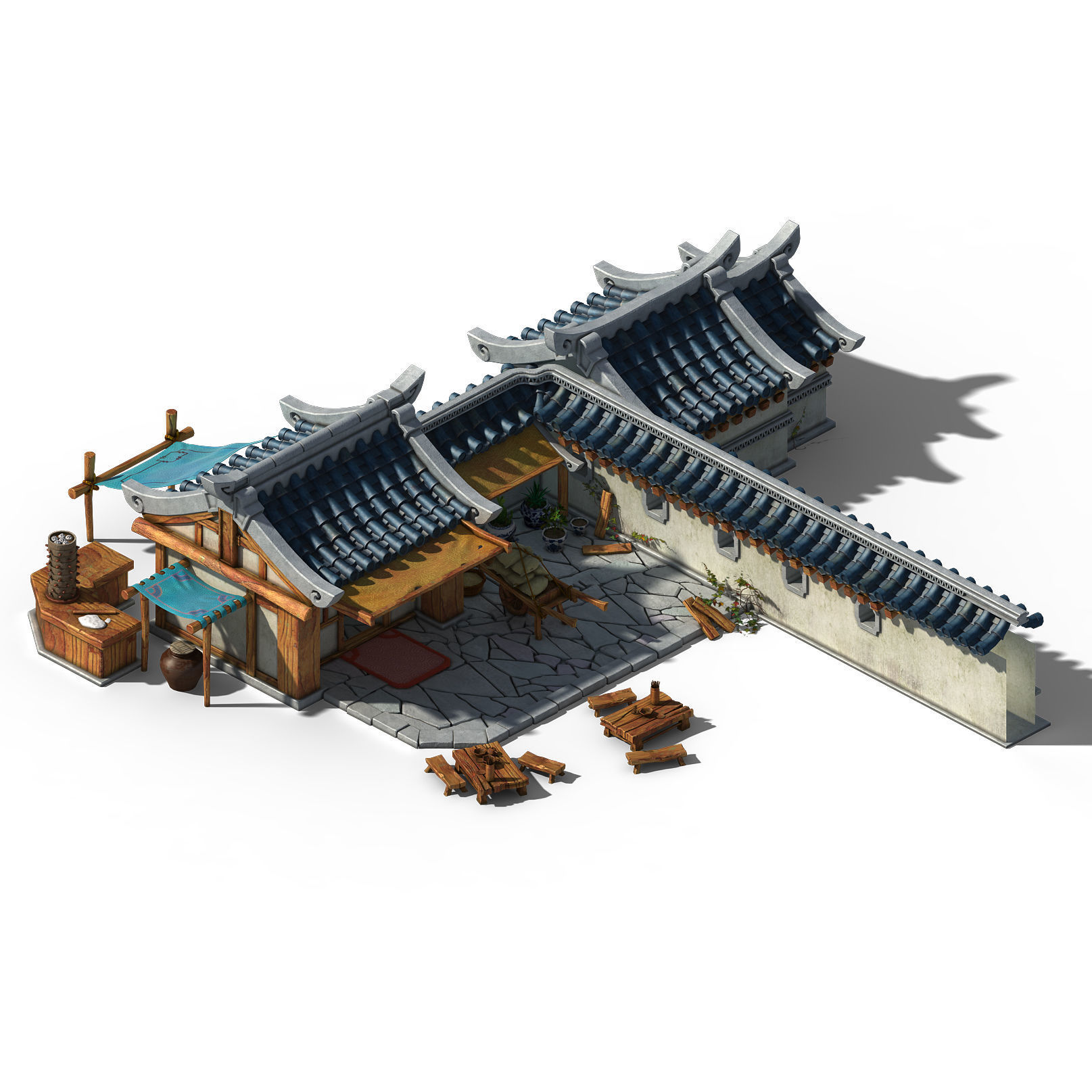 Lin an City - residential 3D model_4