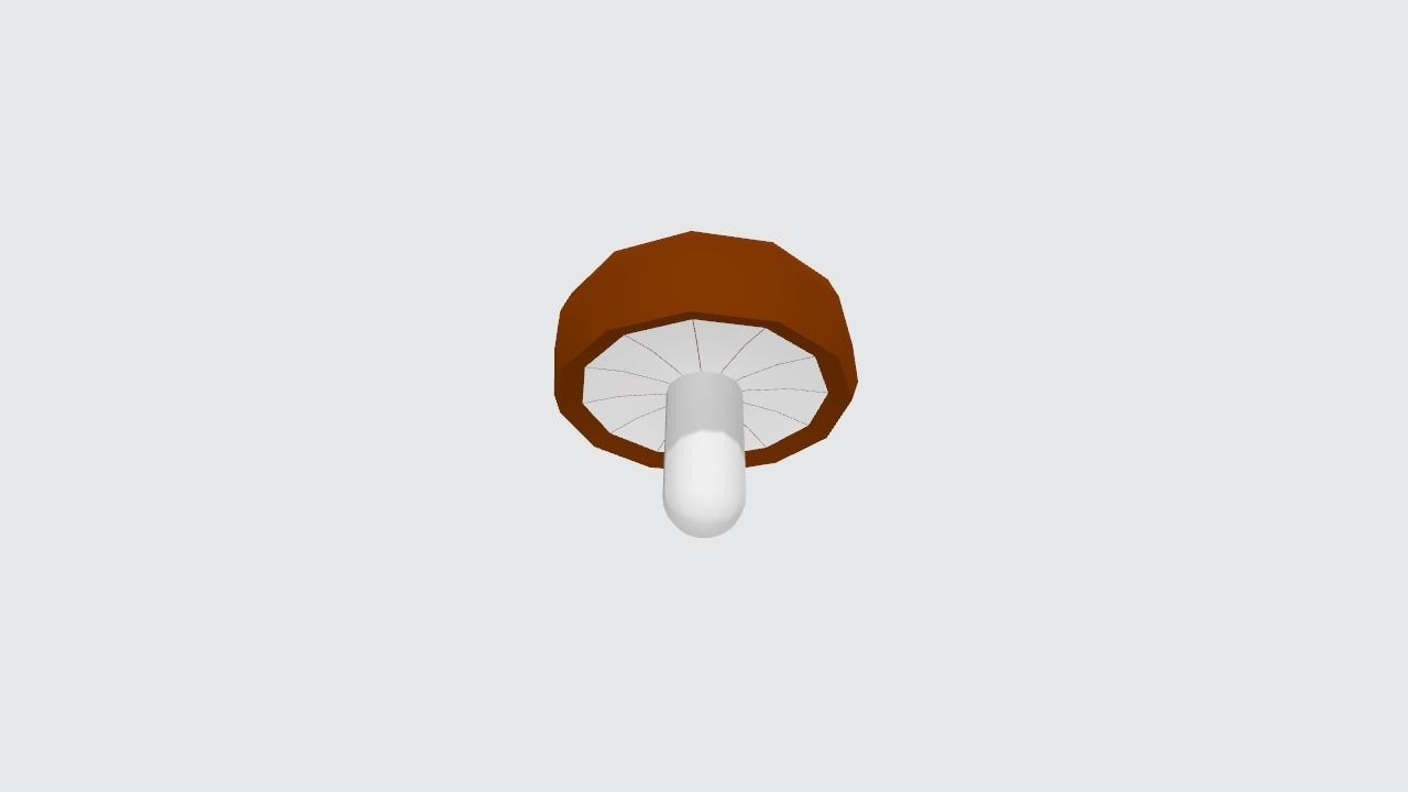 Low-Poly Cartoon Shiitake Mushroom Low-poly 3D model_1