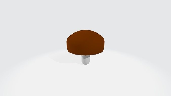 Low-Poly Cartoon Shiitake Mushroom Low-poly 3D model