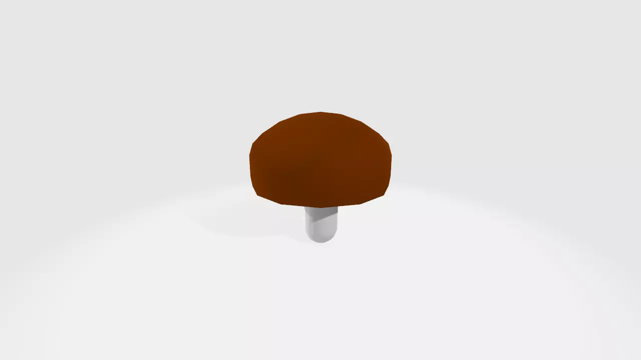 Low-Poly Cartoon Shiitake Mushroom Low-poly 3D model_0