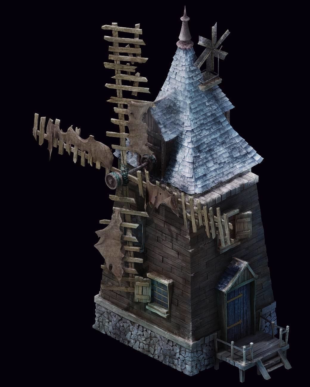 Cold wind highland - windmill workshop 01 3D model_1