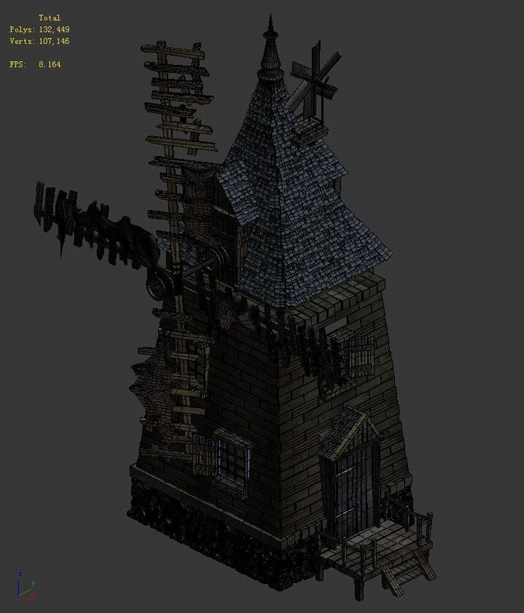 Cold wind highland - windmill workshop 01 3D model_5